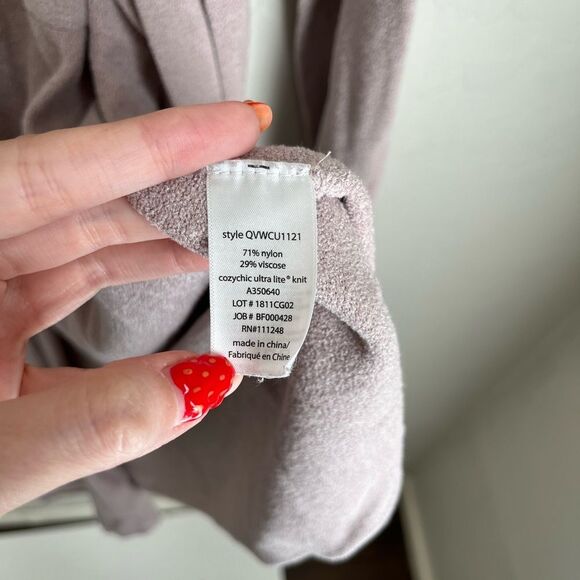 Barefoot Dreams Cozy Chic Ultra Light Back Tie Cardigan Dusty Rose Size Small - Picture 5 of 7